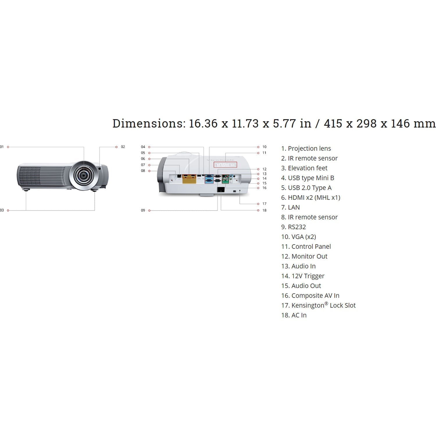 ViewSonic LS620X-R 1024x768 XGA Projector - Certified Refurbished