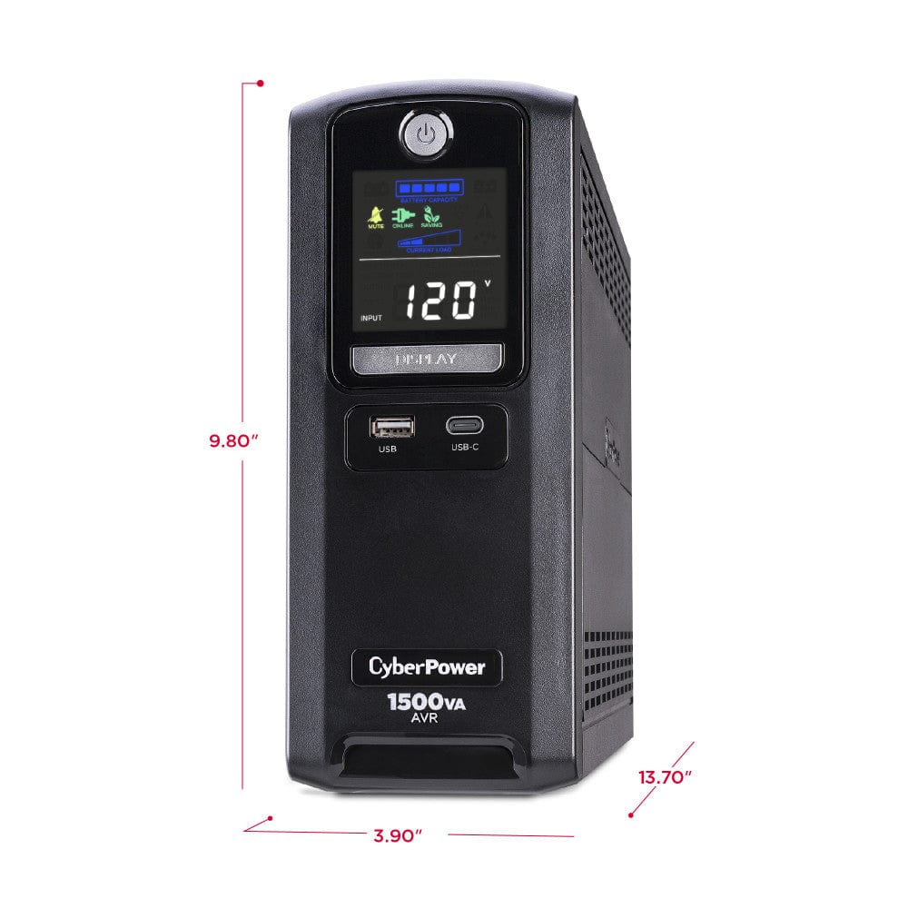 CyberPower LX1500GU3 1500VA / 900W 10 Outlets Battery Backup UPS - Certified Refurbished