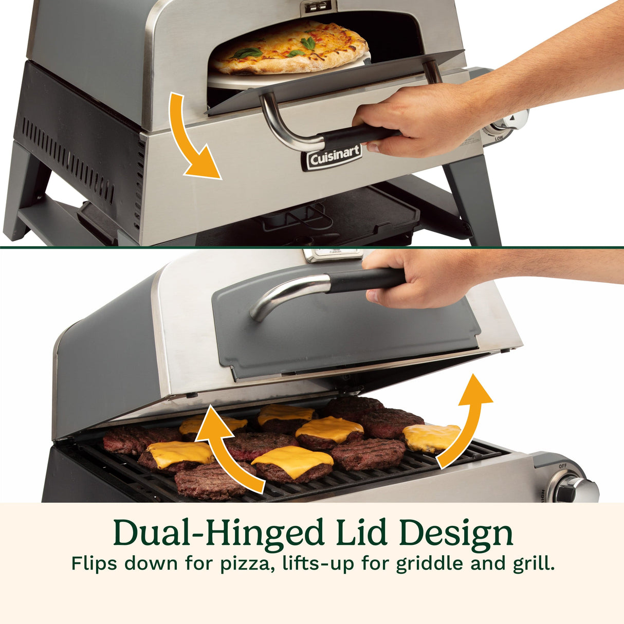 Cuisinart 3-in-1 Grill, Griddle, and Pizza Oven, Gray