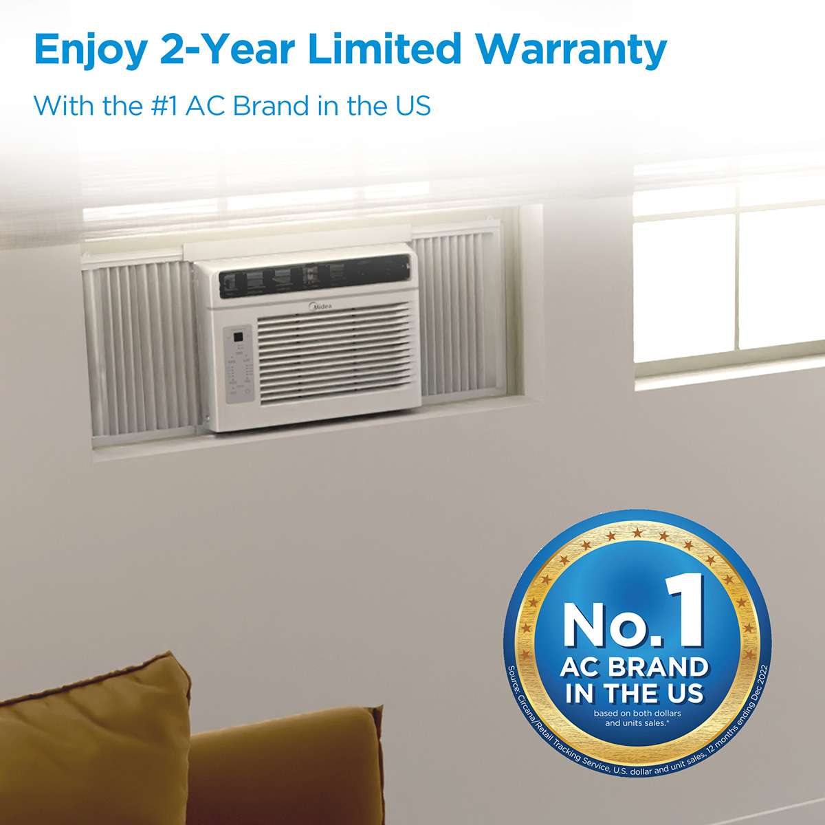 Midea 5,000 BTU 115V Comfort Sense Window Air Conditioner, White - Refurbished