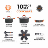 MasterChef 10-Piece Champions Pasta, Soup & Stew Pot Set, Gray