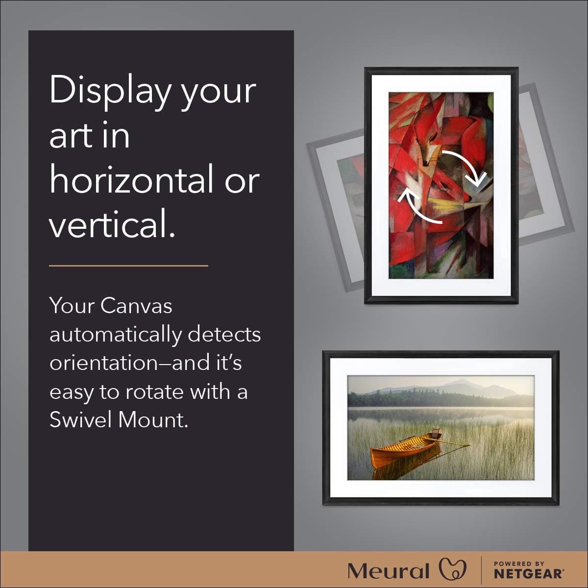 Meural Canvas Swivel Mount, Works Canvas, Canvas II