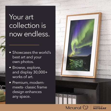 Meural 16x24 Canvas II Smart Art, Photo & Video Frame, White