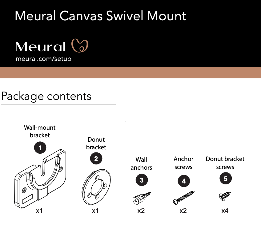Meural Canvas Swivel Mount for Digital Canvas - Horizontal or Vertical Format
