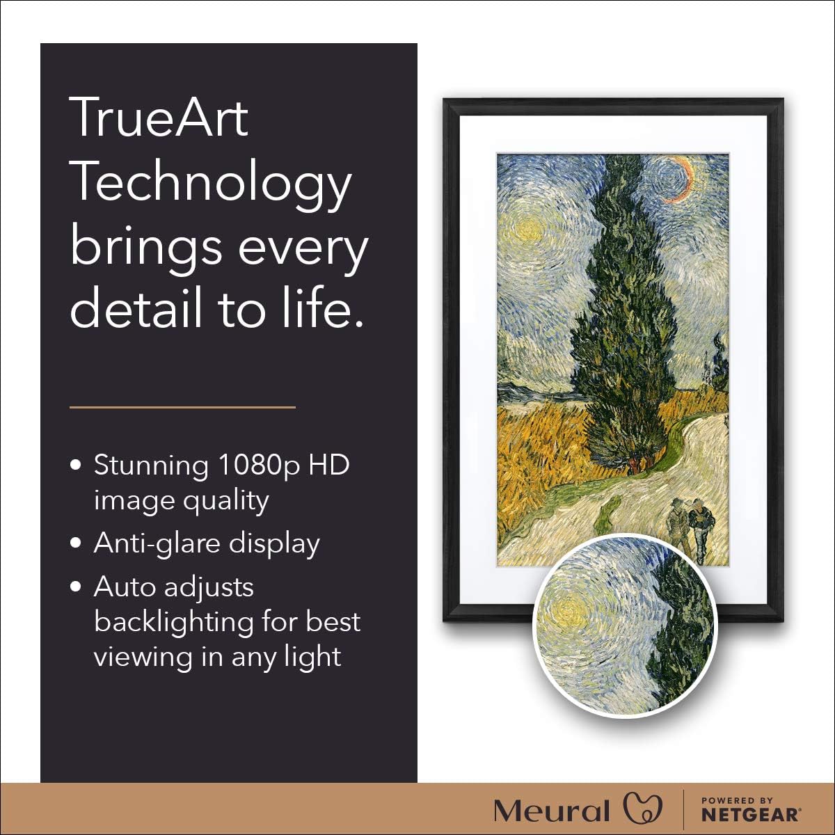 Meural 19x29 Canvas II Digital Smart Art, Photo & Video Frame, White