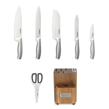 Cuisinart 7pc Stainless Steel Essentials Block Set with Built in Sharpener, Silver