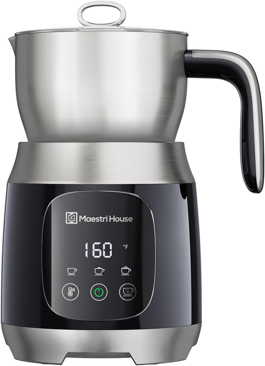 Maestri House MMF-9304-B 21oz Smart Touch Control,Variable Temp and Froth Thickness Detachable Milk Frother Black