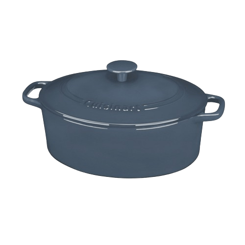 Cuisinart Chef’s Classic™ Enameled Cast Iron Cookware 5.5 Quart Oval Covered Casserole, Blue