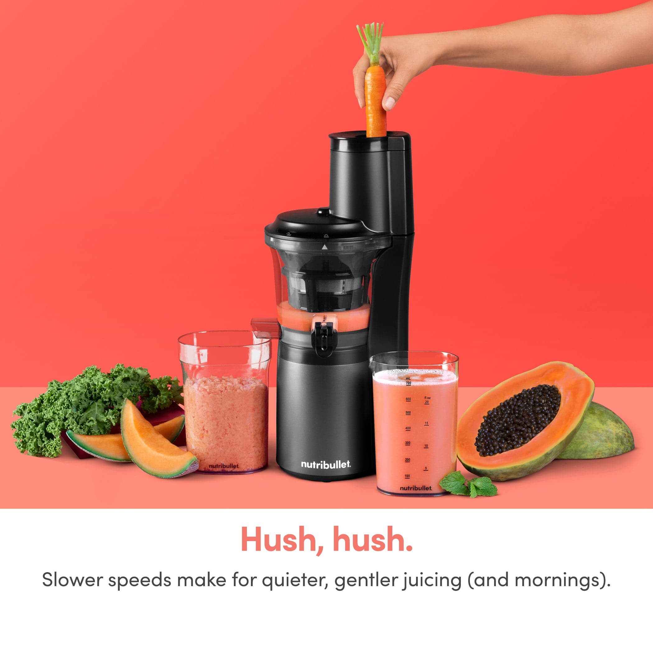 Nutribullet 24oz. BPA-Free 150W Cold Press Slow Juicer, Charcoal Black