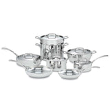 Cuisinart French Classic Tri-Ply Stainless Cookware 13 Piece Set, Silver