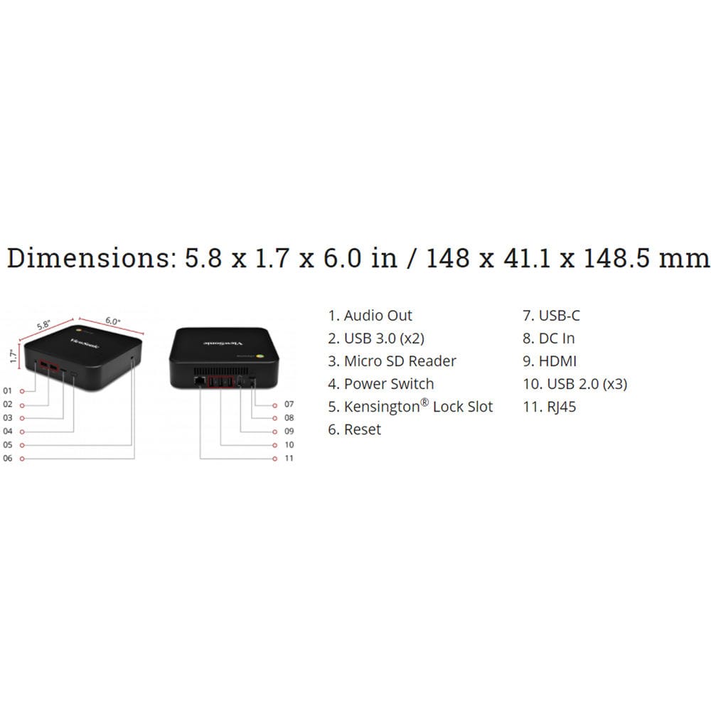 ViewSonic Chromebox with Built-in Chrome OS and Google Play Store for Education and Corporate Environments