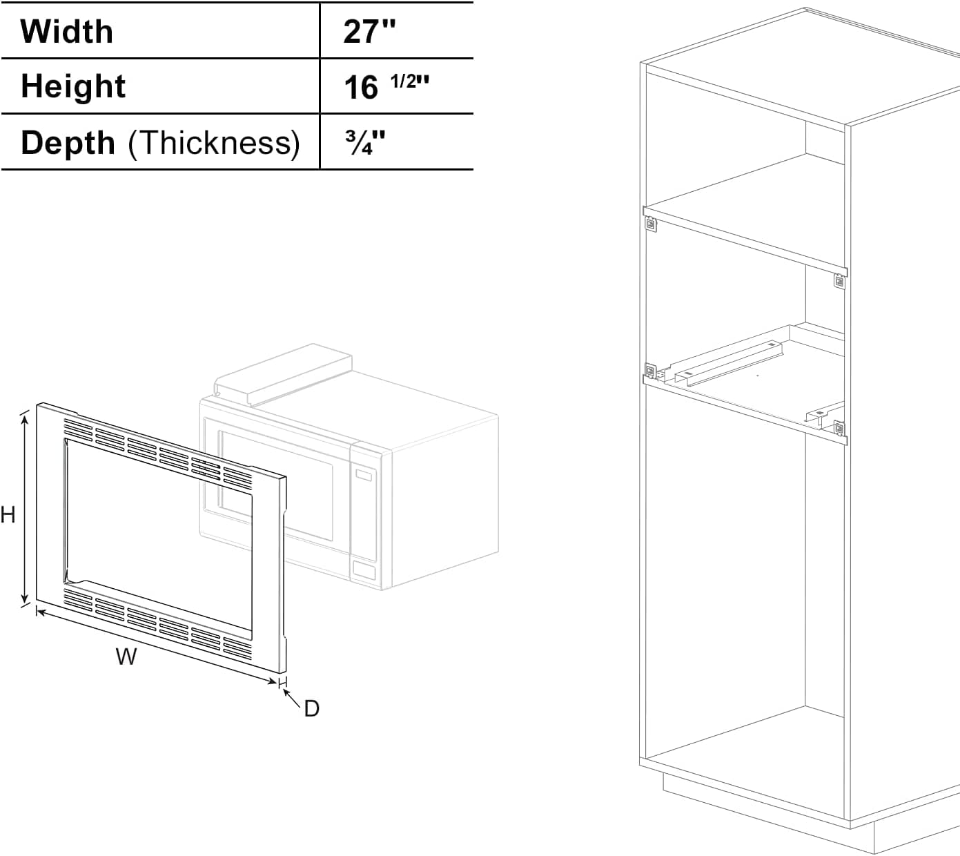 Panasonic 27" Trim Kit for 1.6 CF Microwave Ovens - Refurbished