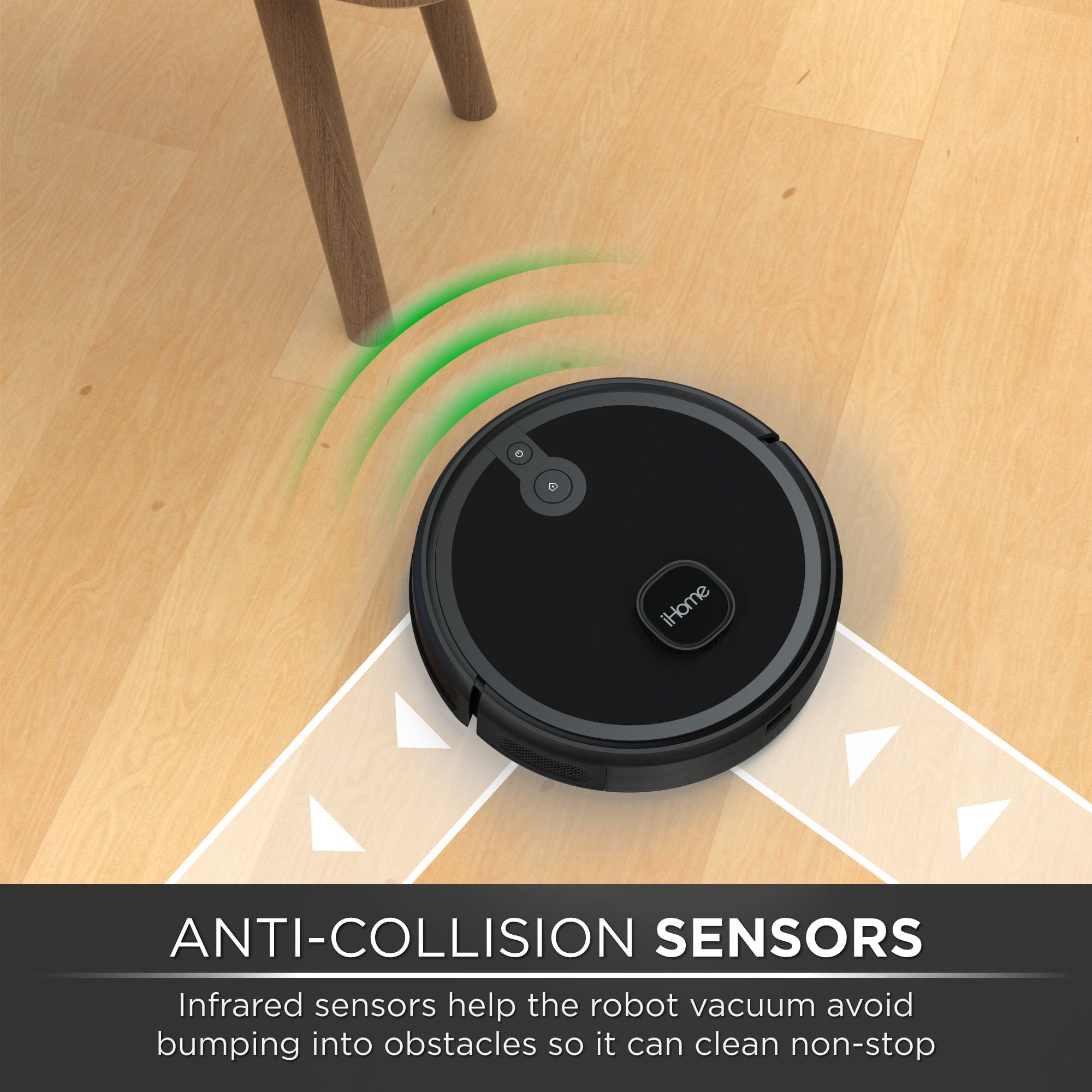 iHome AutoVac Nova S1 LIDAR Navigation Robot Vacuum, Black - Certified Refurbished