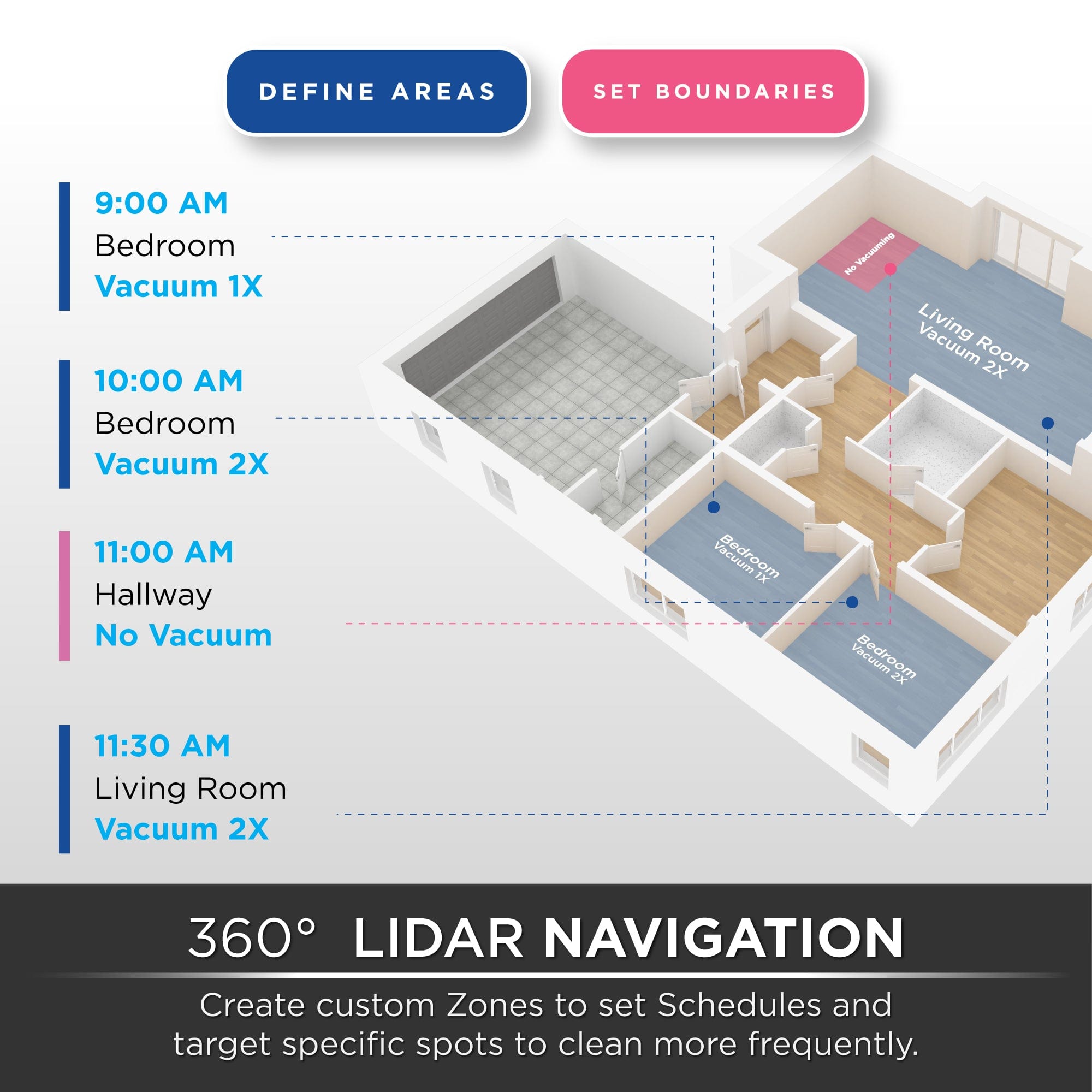 iHome AutoVac Nova S1 LIDAR Navigation Robot Vacuum, Black - Certified Refurbished