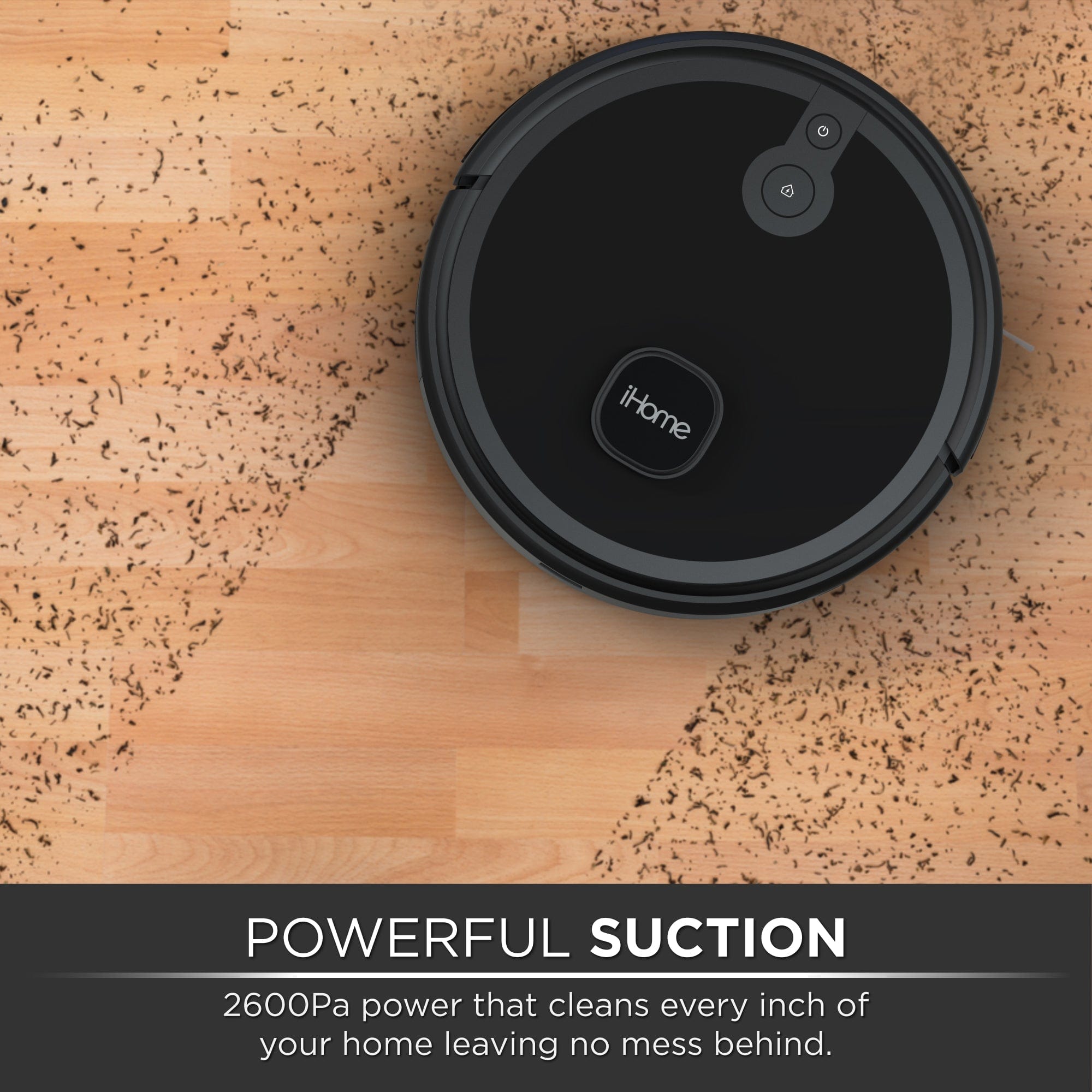 iHome AutoVac Nova S1 LIDAR Navigation Robot Vacuum, Black - Certified Refurbished