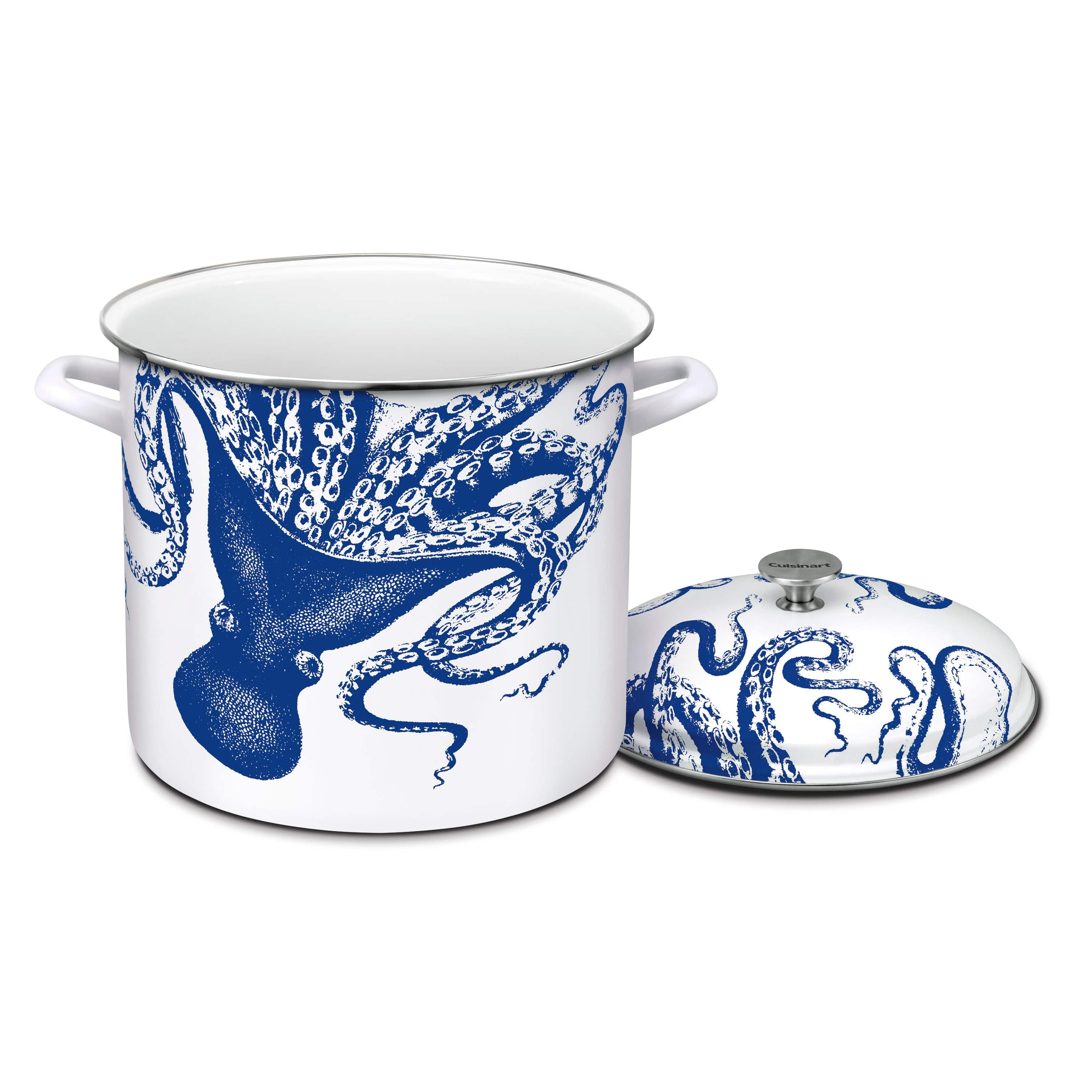 Cuisinart Caskata™ Lucy 16 Qt. Enamel on Steel Stockpot with Cover, White