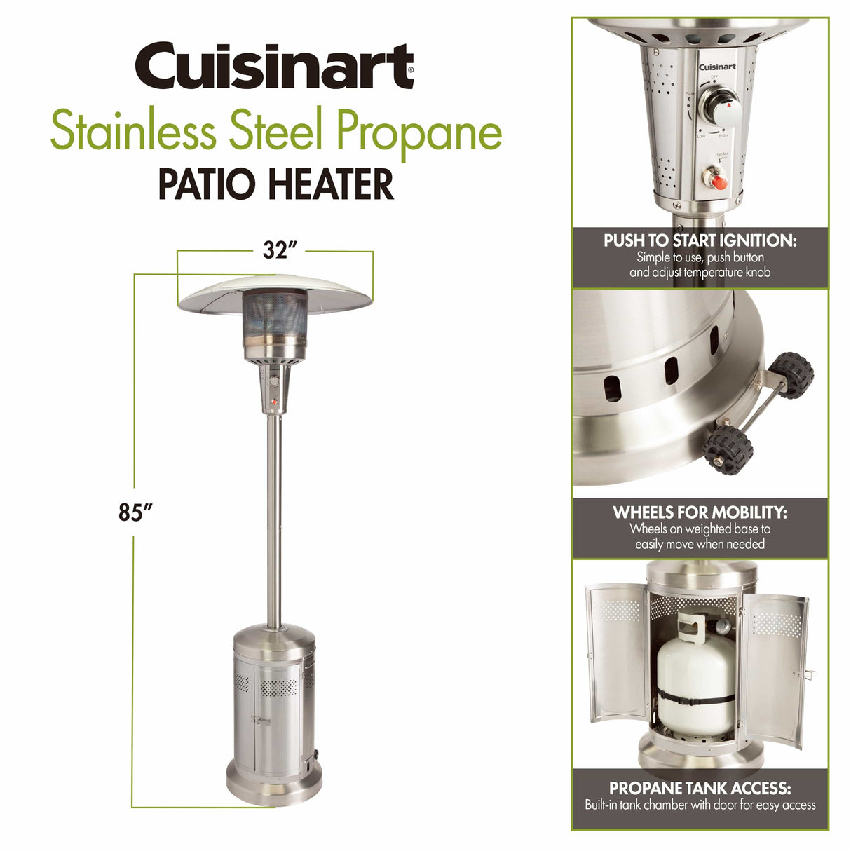 Cuisinart Stainless Steel Propane Patio Heater