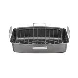 Cuisinart Roasting And Lasagna Pans 17" x 13" Nonstick Roaster with V-Rack, Black