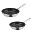 Cuisinart Professional Series™ Stainless Steel 2pk Non-Stick Skillet Set (8” & 10”), Silver
