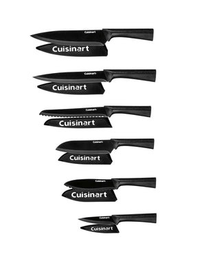 Cuisinart 12 piece Black Metallic Coated Knife Set with Blade Guards, Black