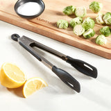 Cuisinart 9"  Squared Head Silicone Tongs, Black