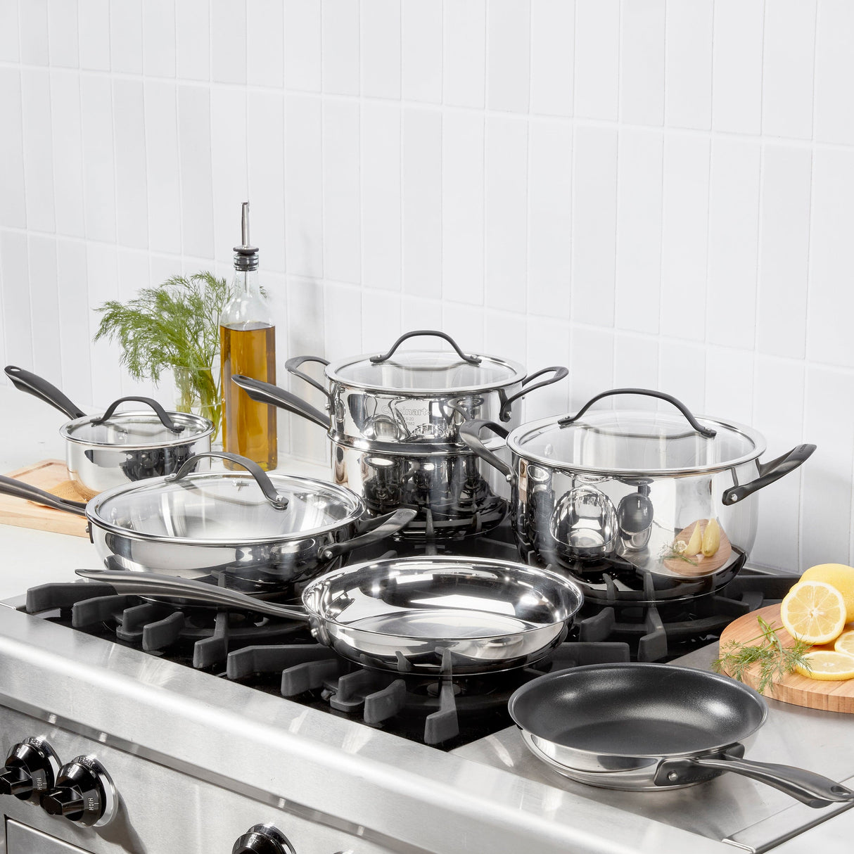 Cuisinart Radiant Pro Stainless with Brushed Titanium Finish 11-Pc Set, Silver