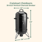 Cuisinart 18" Vertical Charcoal Smoker, Black