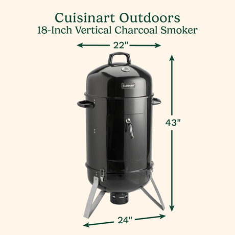 Cuisinart 18" Vertical Charcoal Smoker, Black