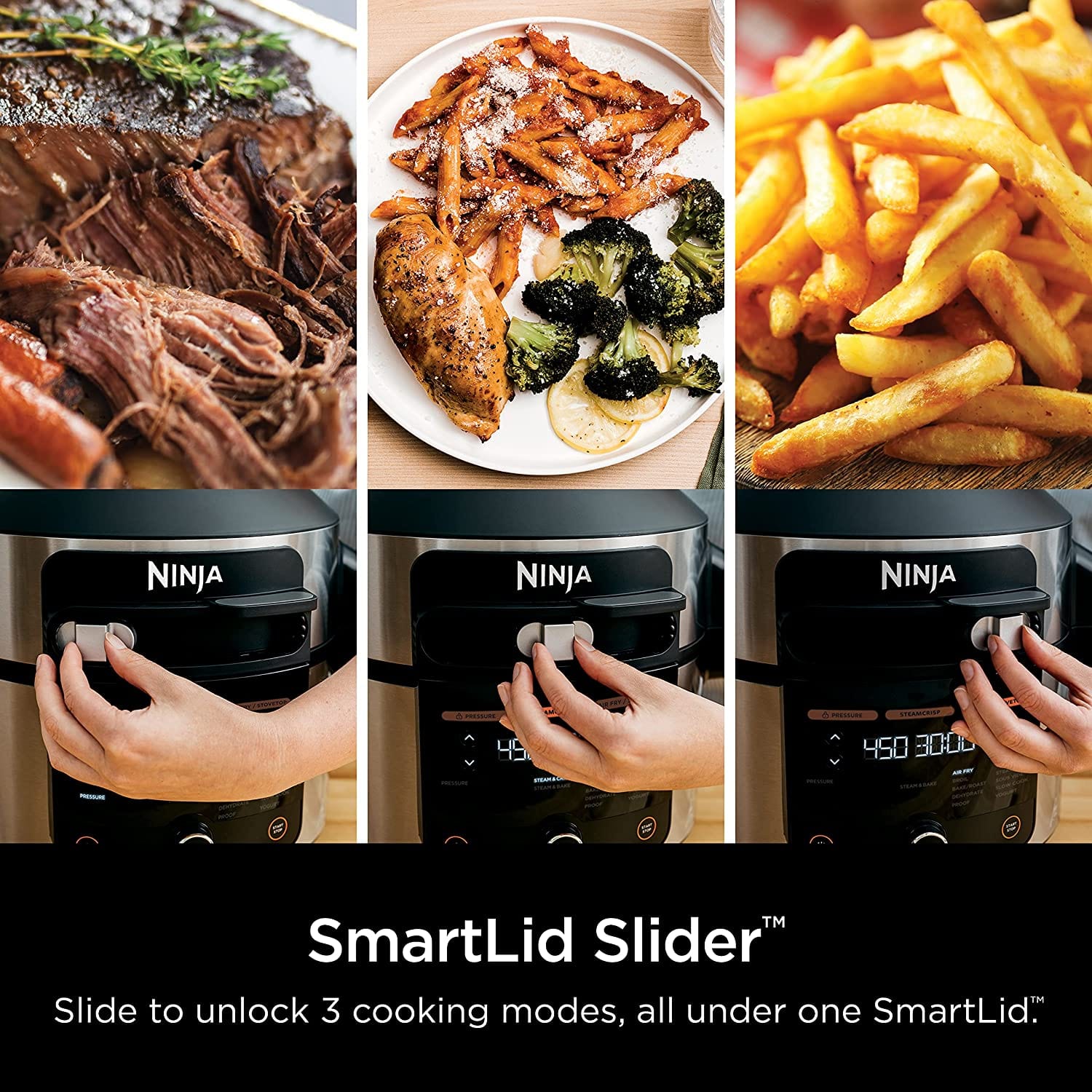 Ninja Foodi 14-in-1 6.5 Quart SmartLid Pressure Cooker Steam Fryer, Silver/Black - Certified Refurbished