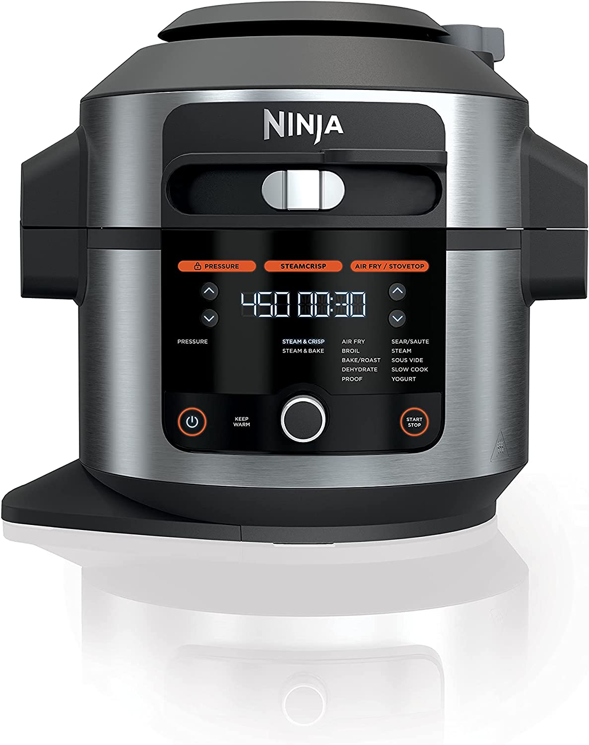 Ninja Foodi 14-in-1 6.5 Quart SmartLid Pressure Cooker Steam Fryer, Silver/Black - Open Box