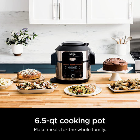 Ninja Foodi 14-in-1 6.5 Quart SmartLid Pressure Cooker Steam Fryer, Silver/Black - Open Box