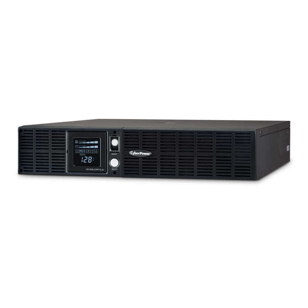 CyberPower Smart App LCD UPS System, 1500VA/1125W, 8 Outlets, AVR, 2U Rack/Tower, Black - Certified Refurbished