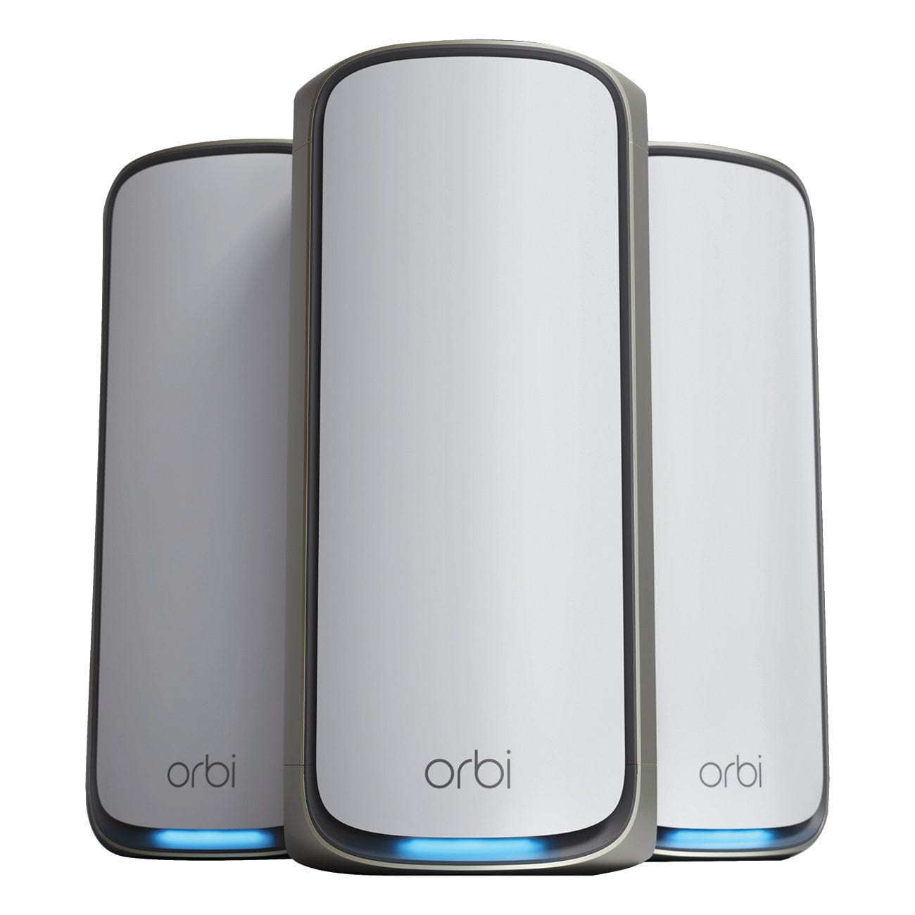 Netgear Orbi 970 Series RBE973S Quad-Band WiFi 7 Mesh System, 3-Pack (Router + 2 Satellites), 27Gbps, Covers Up to 10000 Sq. Ft., White