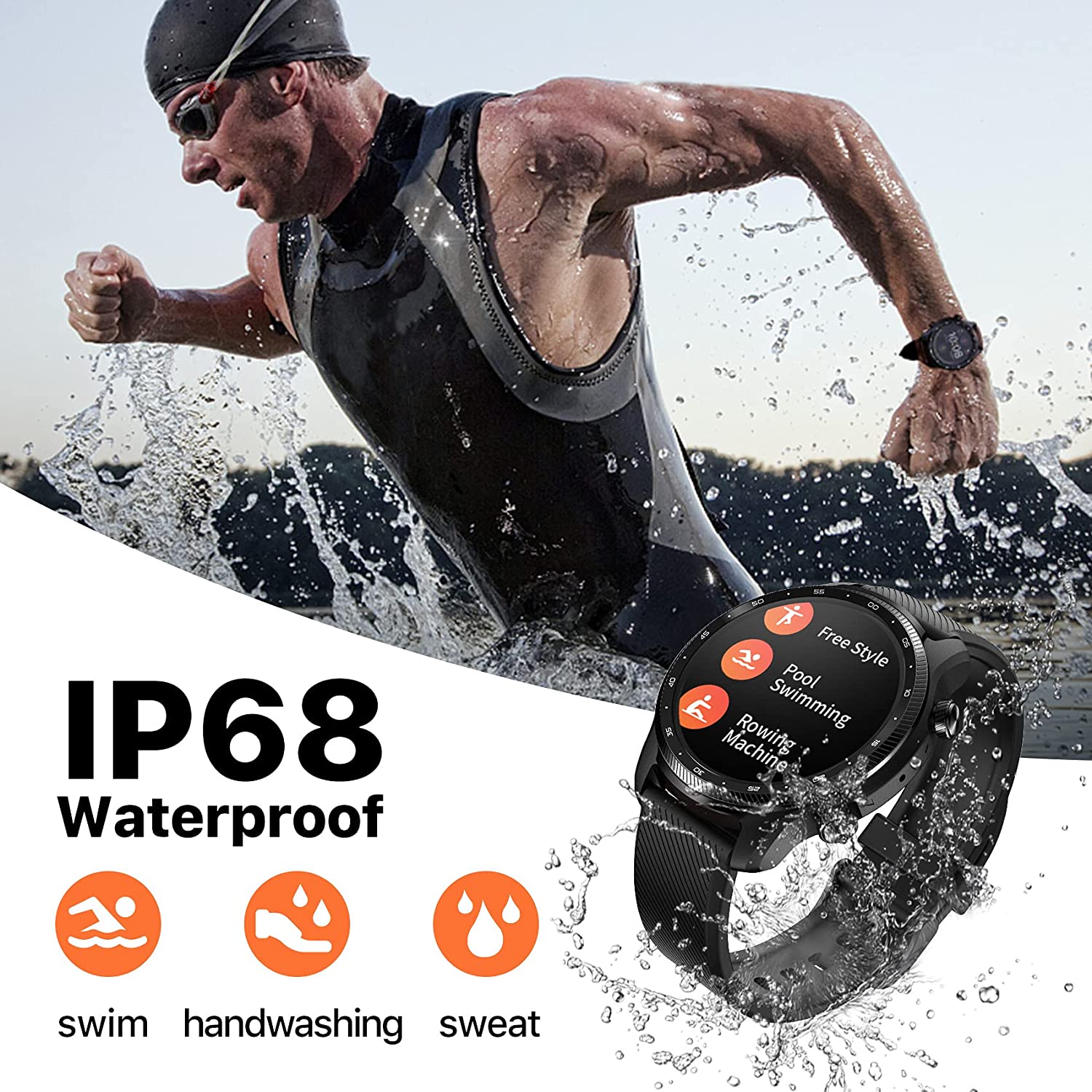 TicWatch P1034001600A Pro 3 Ultra GPS Smart Watch Black