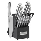 Cuisinart 15 piece German Stainless Steel Hollow Handle Knife Block Set, Silver