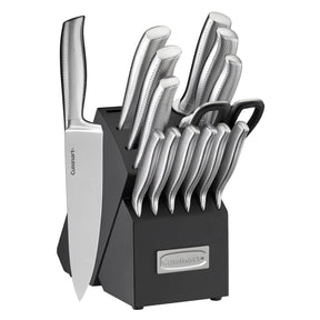 Cuisinart 15 piece German Stainless Steel Hollow Handle Knife Block Set, Silver