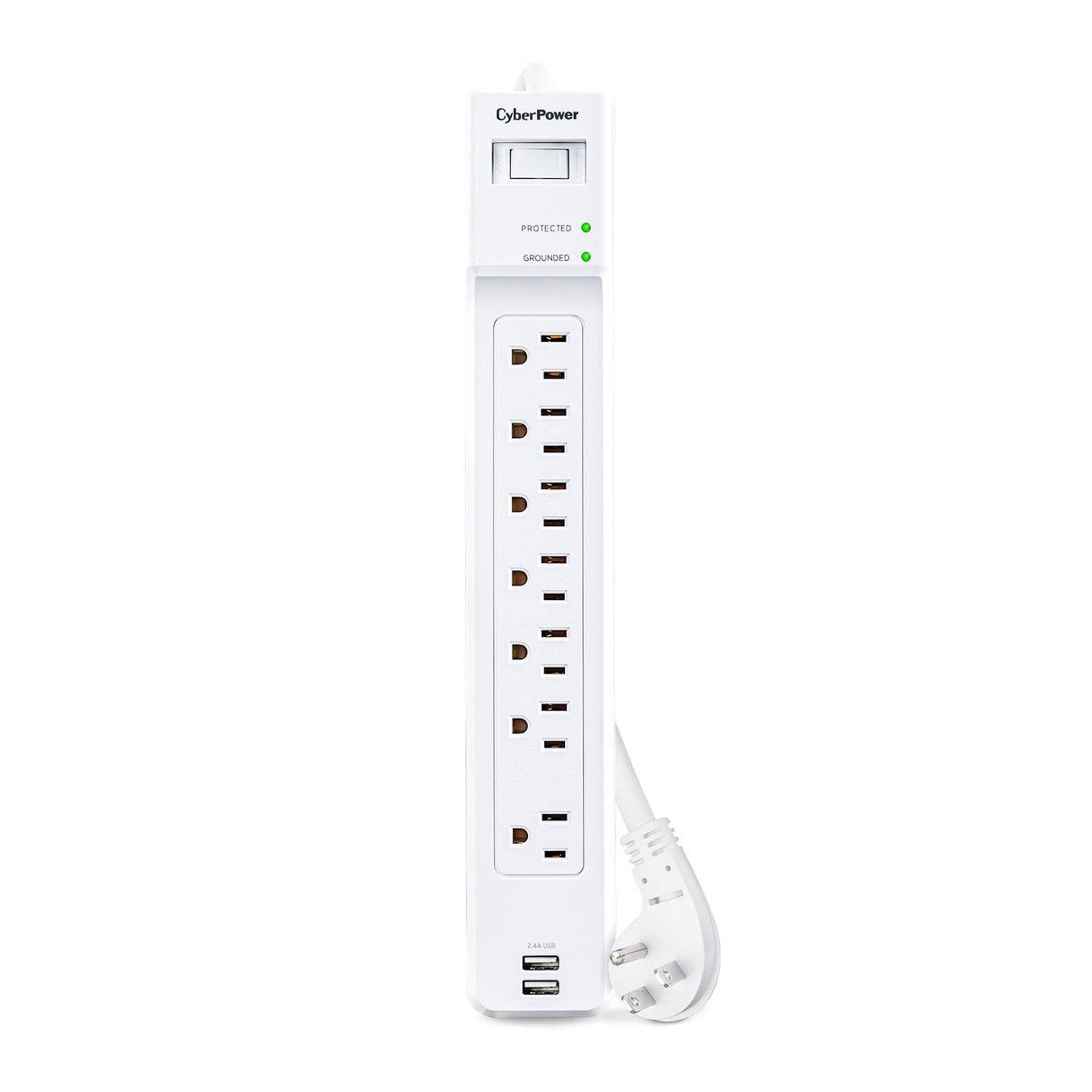 CyberPower Essential 7-Outlet Surge Protector, White