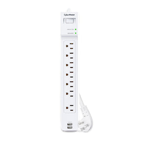 CyberPower Essential 7-Outlet Surge Protector, White