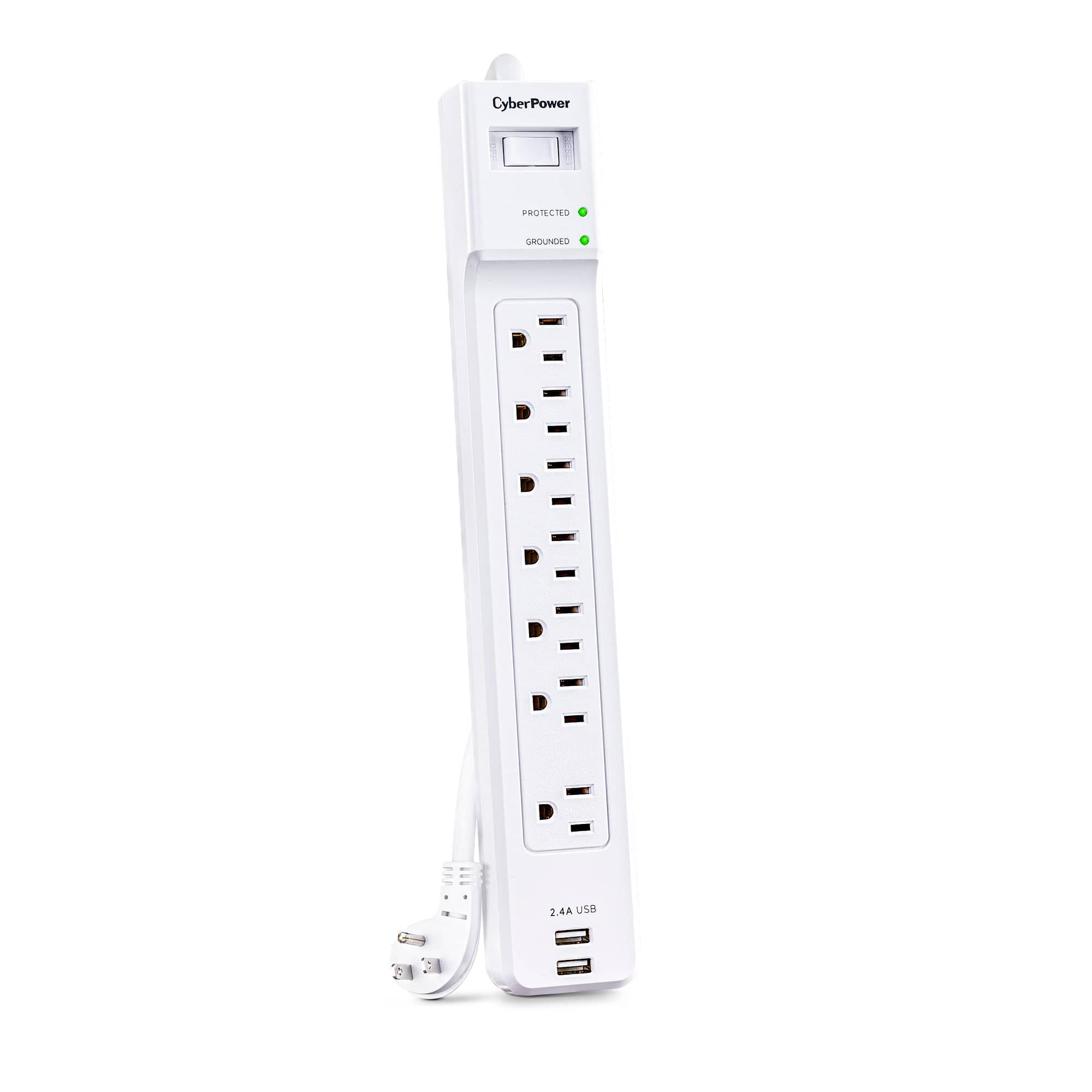 CyberPower Essential 7-Outlet Surge Protector, White
