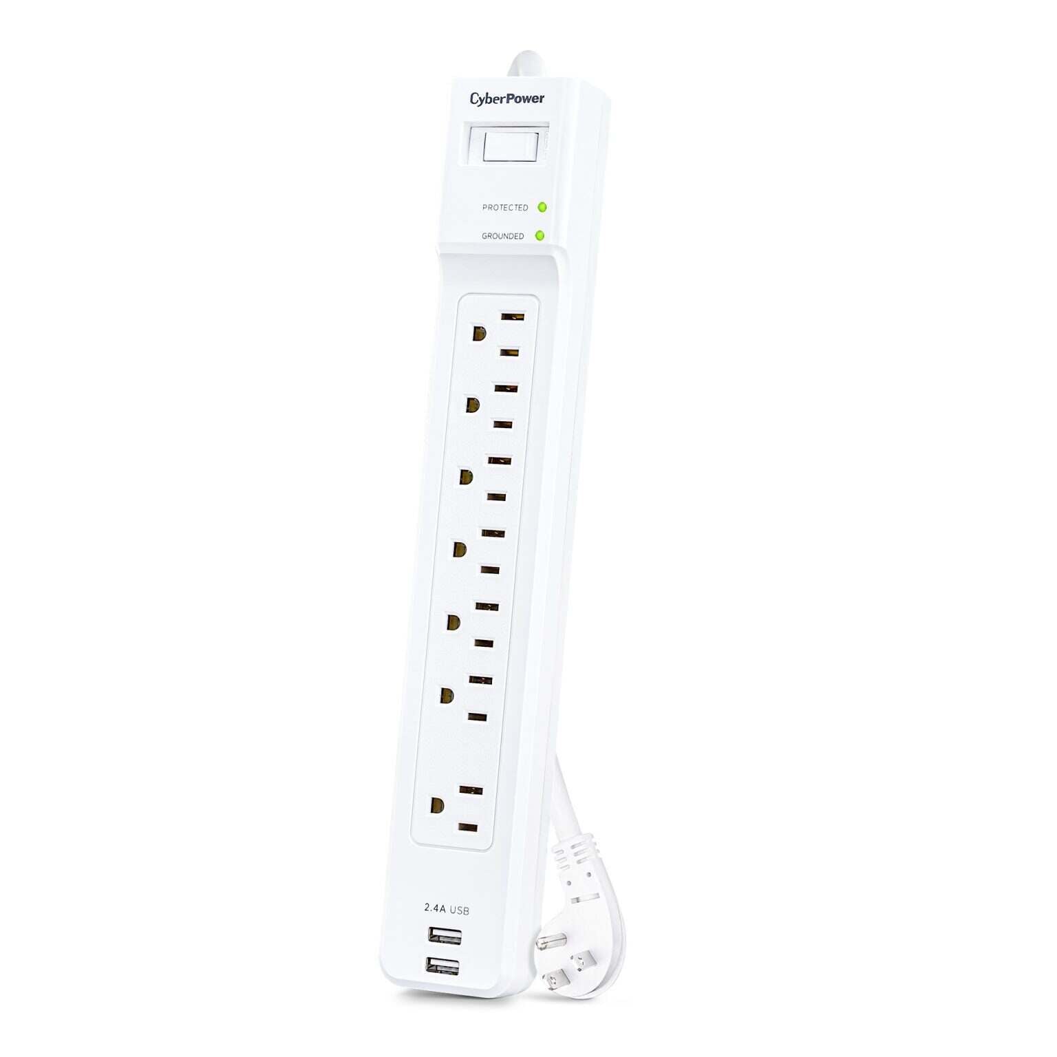 CyberPower Essential 7-Outlet Surge Protector, White