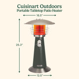 Cuisinart Portable Tabletop Patio Heater, Dark Gray