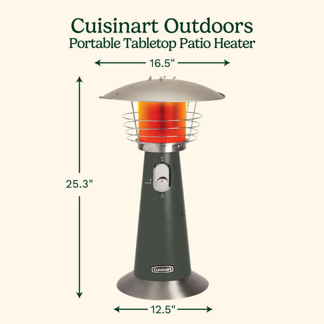 Cuisinart Portable Tabletop Patio Heater, Dark Gray