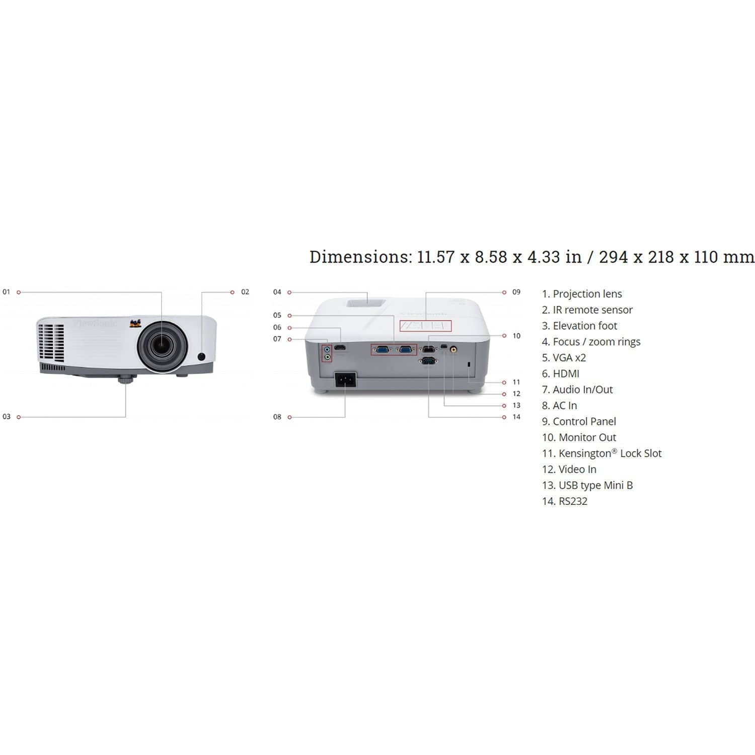 ViewSonic 3600 Lumens WXGA DLP HDMI Projector - Certified Refurbished