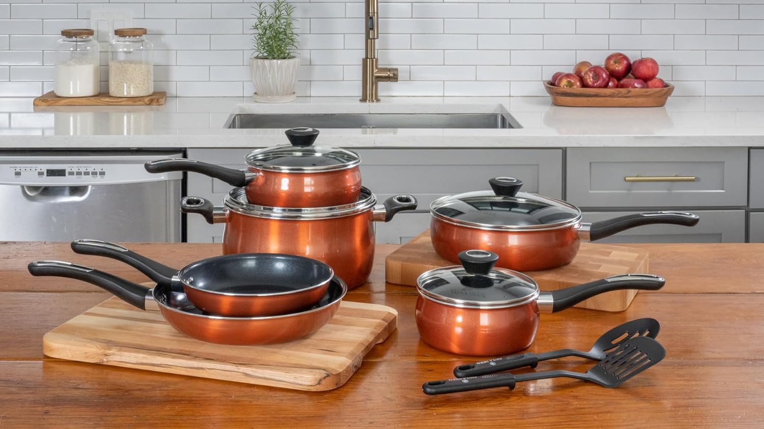 Paula Deen PD12PASSBCP 12 Piece Cookware Set Copper