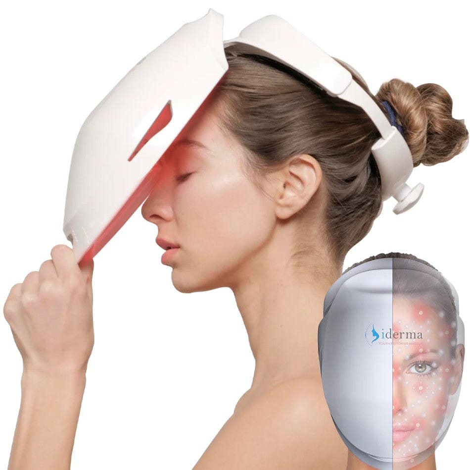 iDerma No Touch, Full-Face Red and Infrared Light Therapy for Fast Smoother, Younger-Looking Skin LED Mask