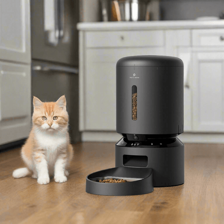 Petlibro Automatic Single Tray Smart Pet Feeder with Video Camera, Night Vision, Motion & Sound Alerts, Black - Certified Refurbished