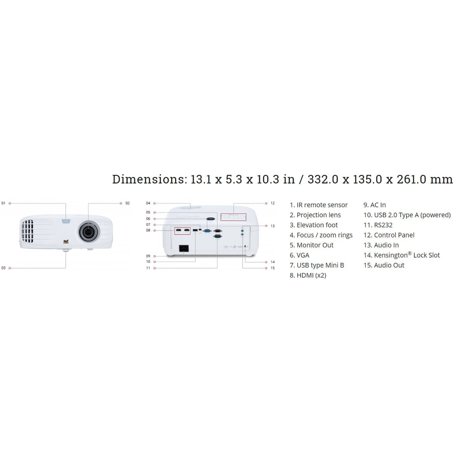 ViewSonic PG700WU-S 3500 Lumens WUXGA Networkable Projector - Certified Refurbished