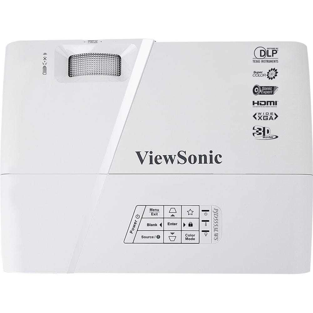 ViewSonic PJD5553LWS-S Wide-Screen 1280 x 800 3200 ANSI Lumen WXGA DLP Projector - Certified Refurbished