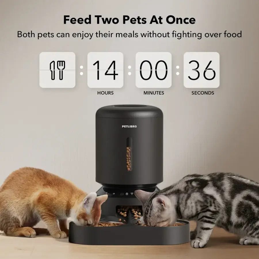 PETLIBRO Granary 5L Automatic Pet Feeder, WiFi Control, Double Tray, White - Certified Refurbished