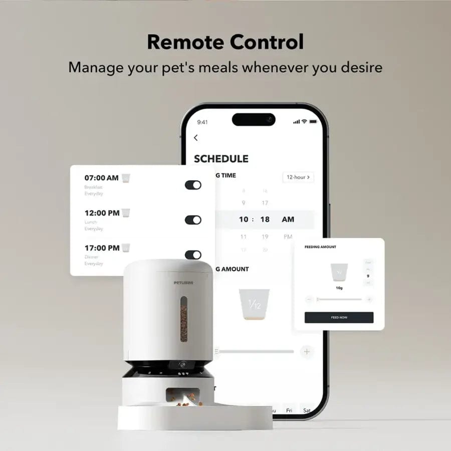 PETLIBRO Granary 5L Automatic Pet Feeder, Camera Monitoring, Double Tray, White - Certified Refurbished